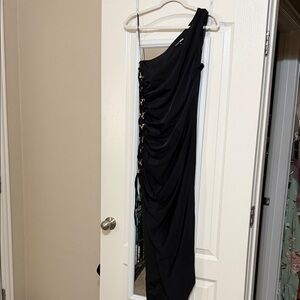 Fashion Nova Black One-Shoulder Dress